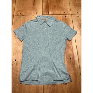 Cat Jack Kids Boys Size 8 10 Blue Green Heathered Short Sleeve Polo Shirt Pocket